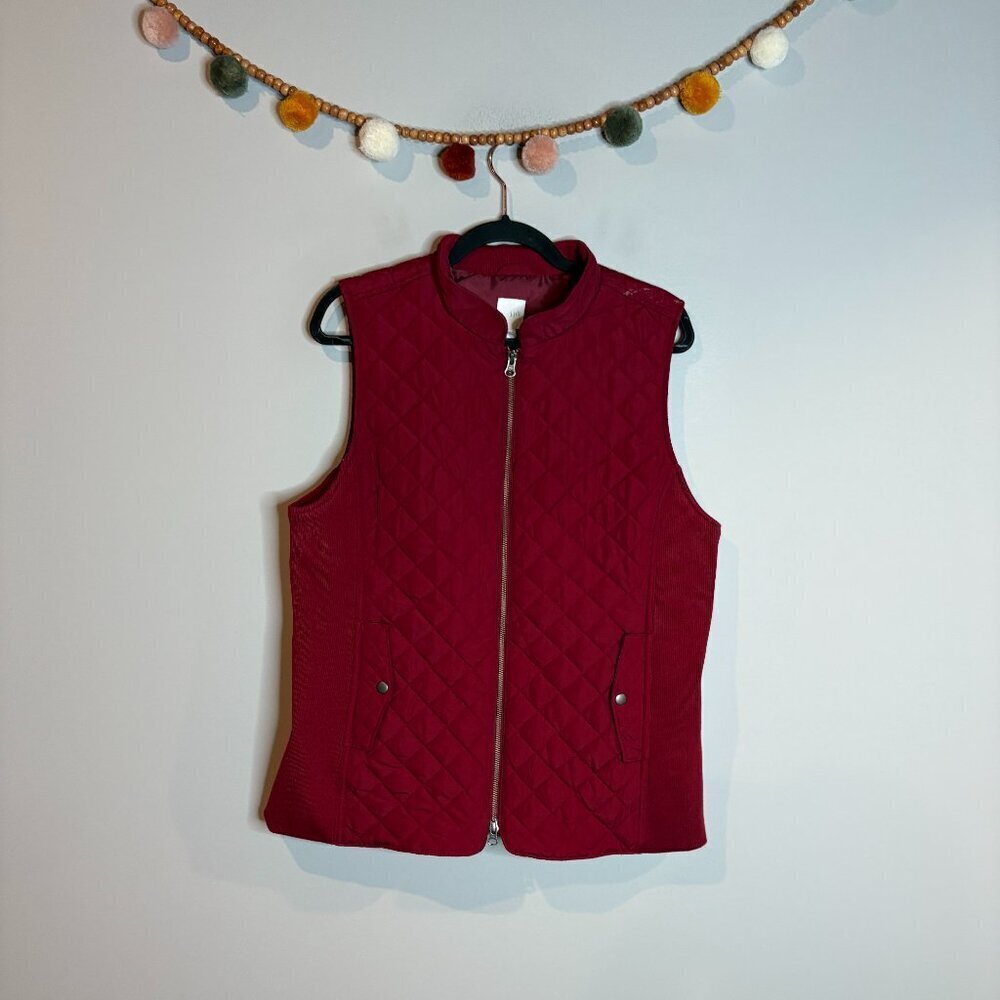 J. Jill red quilted vest